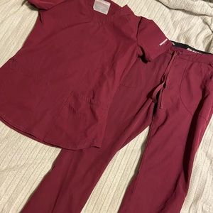Maroon Skechers scrub SET